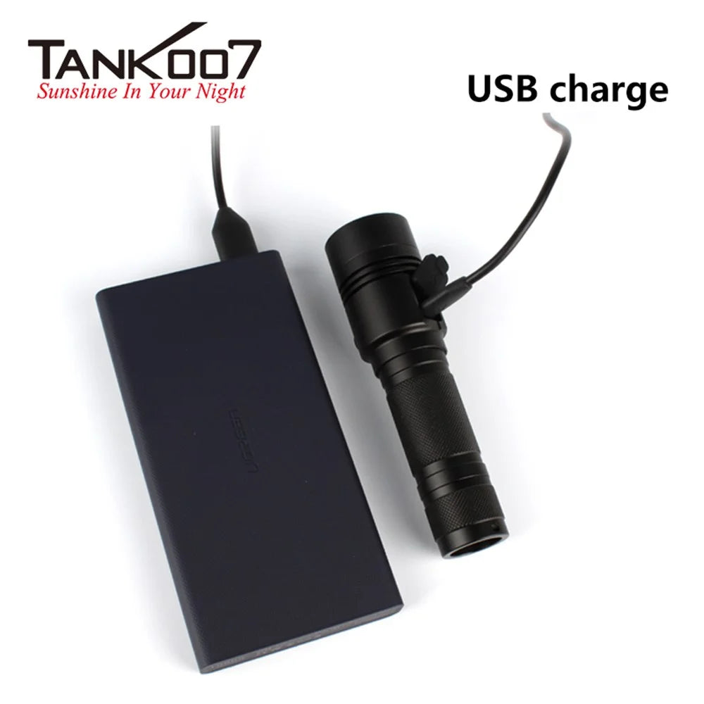 TANK007 UC16 700 Lumens USB Rechargeable Flashlight Portable Camping Torch - 6