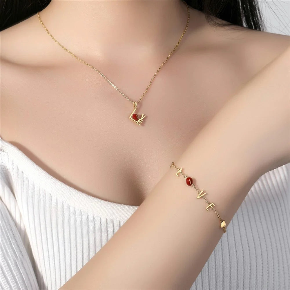 YISIXICI XL13140011 ONLY LOVE Necklace Enamel S925 Silver Neck Jewelry Women's Birthday Gift - 5