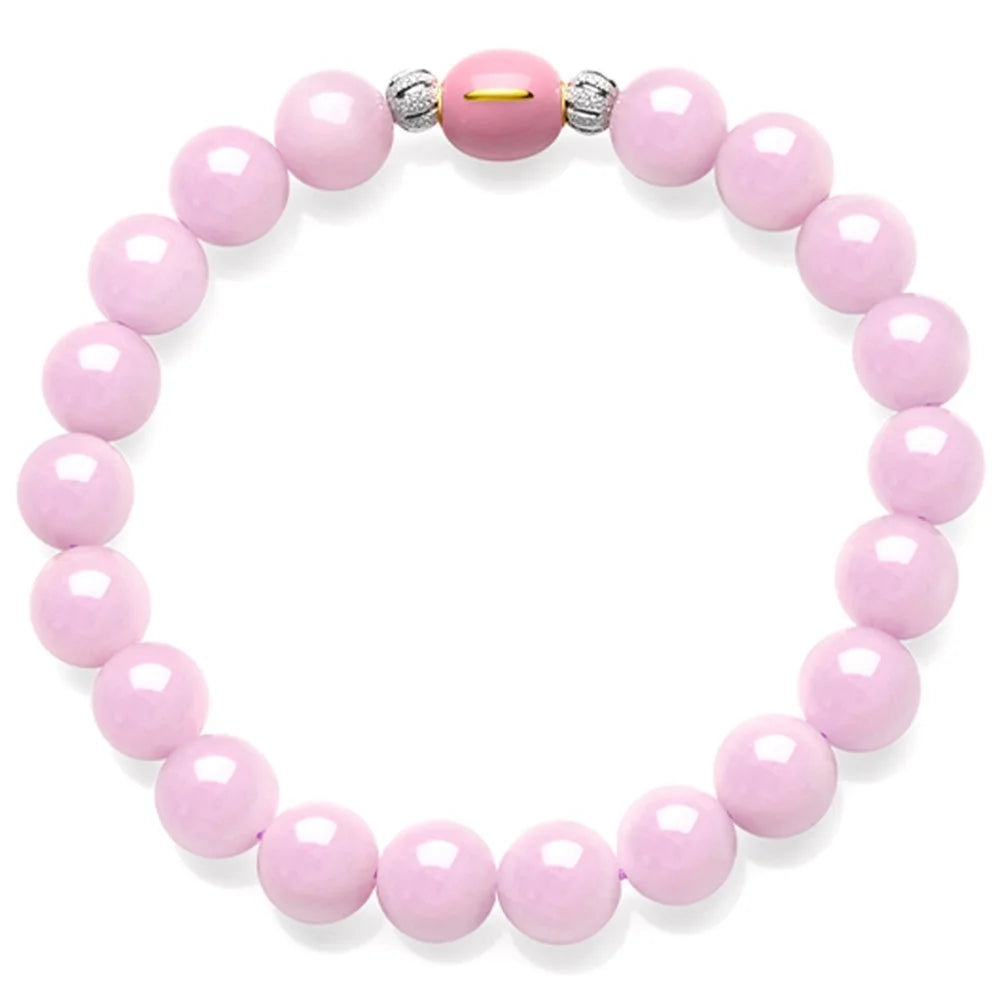 YISIXICI ZL13140016 Women's Crystal Bracelet Spodumene Beaded Jewelry Birthday Gift - Pink Bead - 2