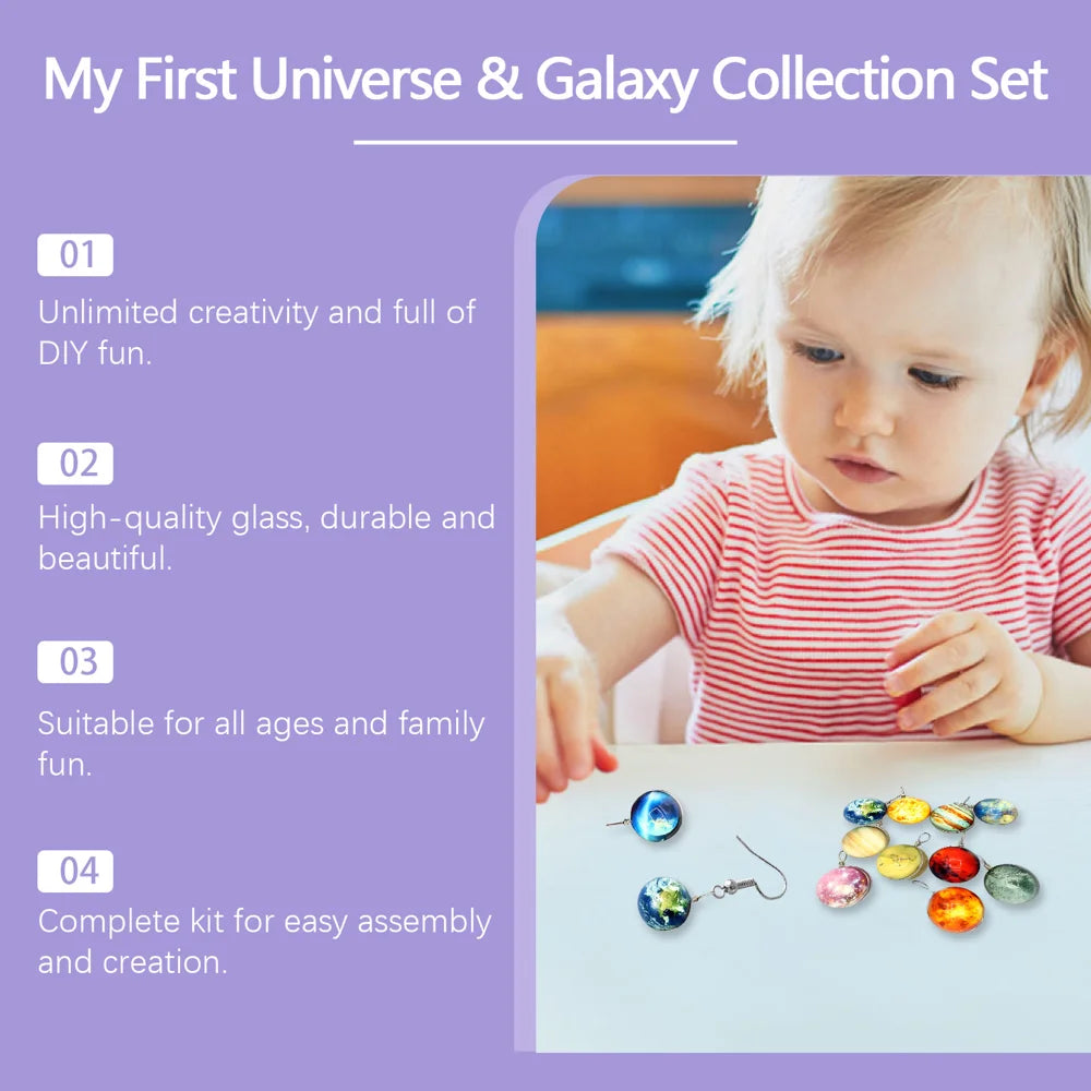 DOWMOO 24PCS DIY Universe Galaxy Pendant Jewelry Set Calendar Gift Box Necklace Bracelet Earrings Accessories - 1 Set - 4