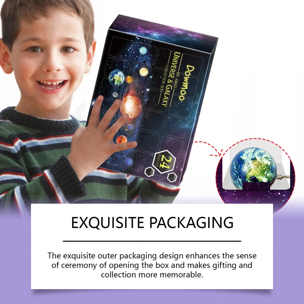 DOWMOO 24PCS DIY Universe Galaxy Pendant Jewelry Set Calendar Gift Box Necklace Bracelet Earrings Accessories - 1 Set - 6