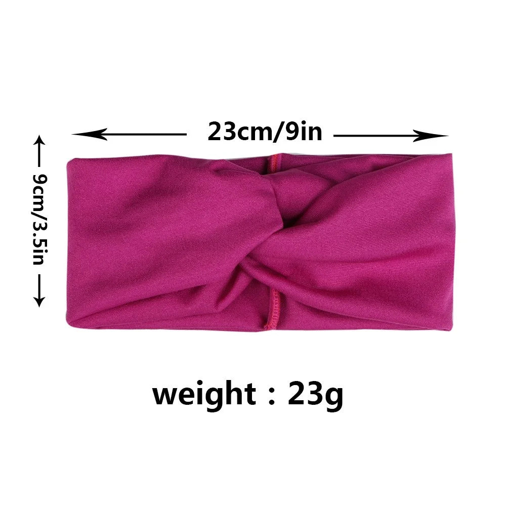 FD002 Solid Color Sports Yoga Running Women Headband Sweat-absorbent Cloth Cross Hairband  - Grey - 4