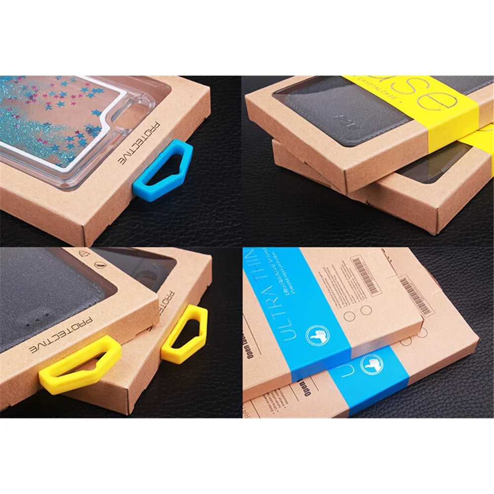 Customized Logo 50Pcs/Set Kraft Paper Box Package for Phone Case, Size: 162 x 85mm - Black - 6