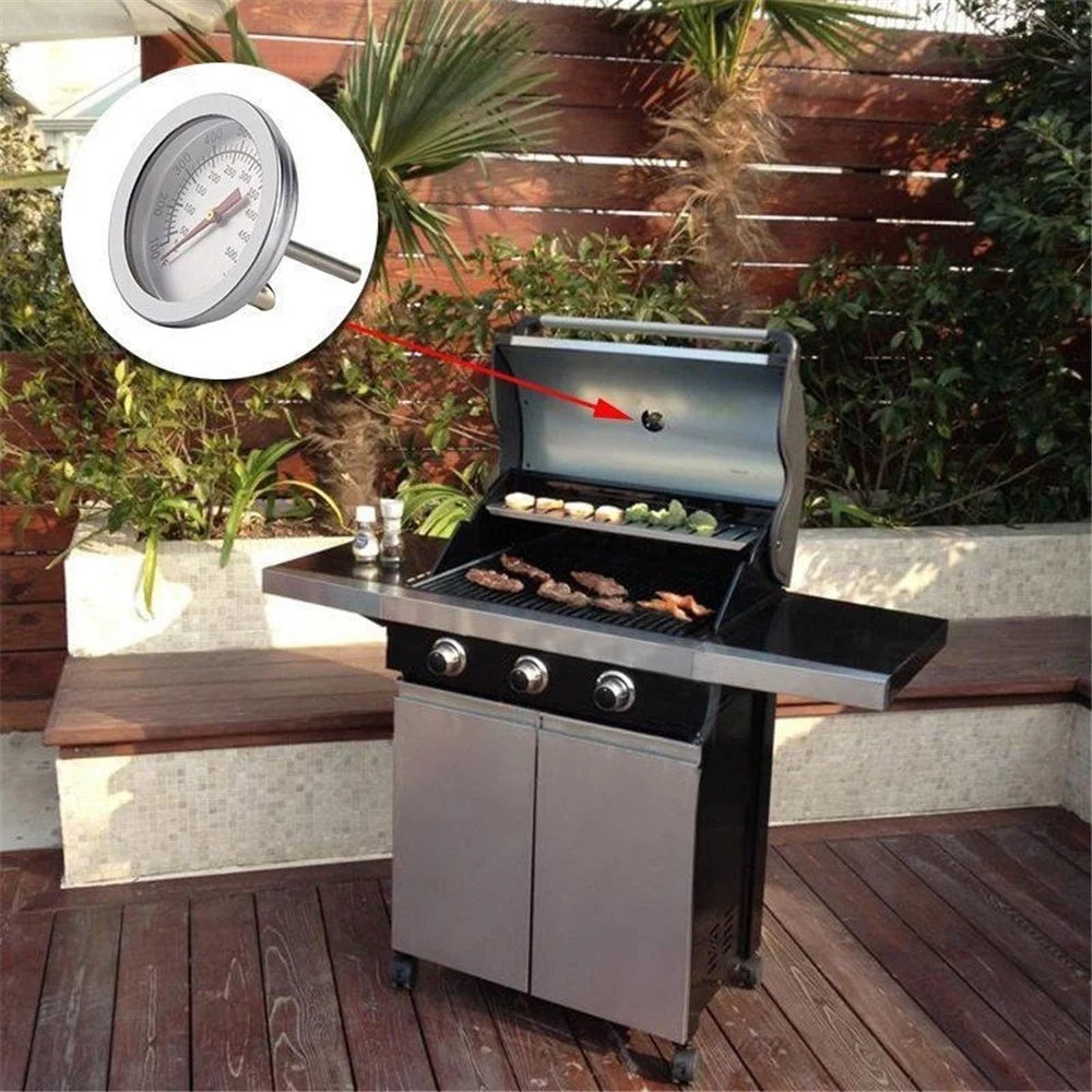 Bi - metal Stainless Steel Oven BBQ Grill Thermometer - 3