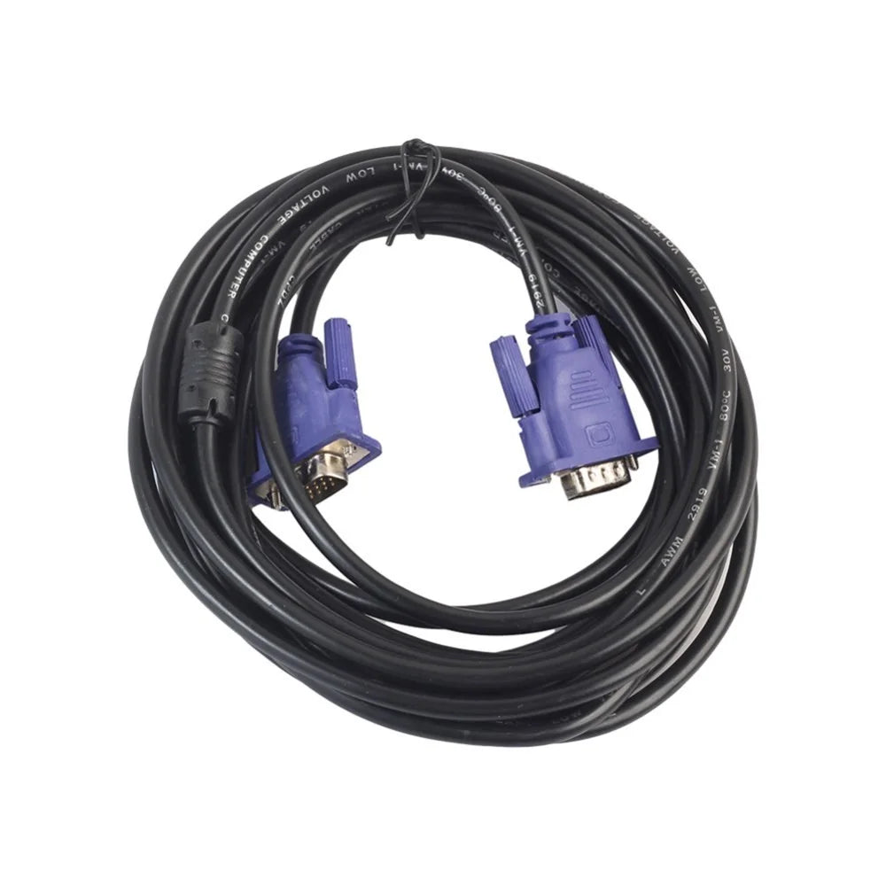 1080P VGA HD 15 Pin Male To Male Extension Cable Cord for PC Laptop Projector HDTV Monitor - 5m - 1