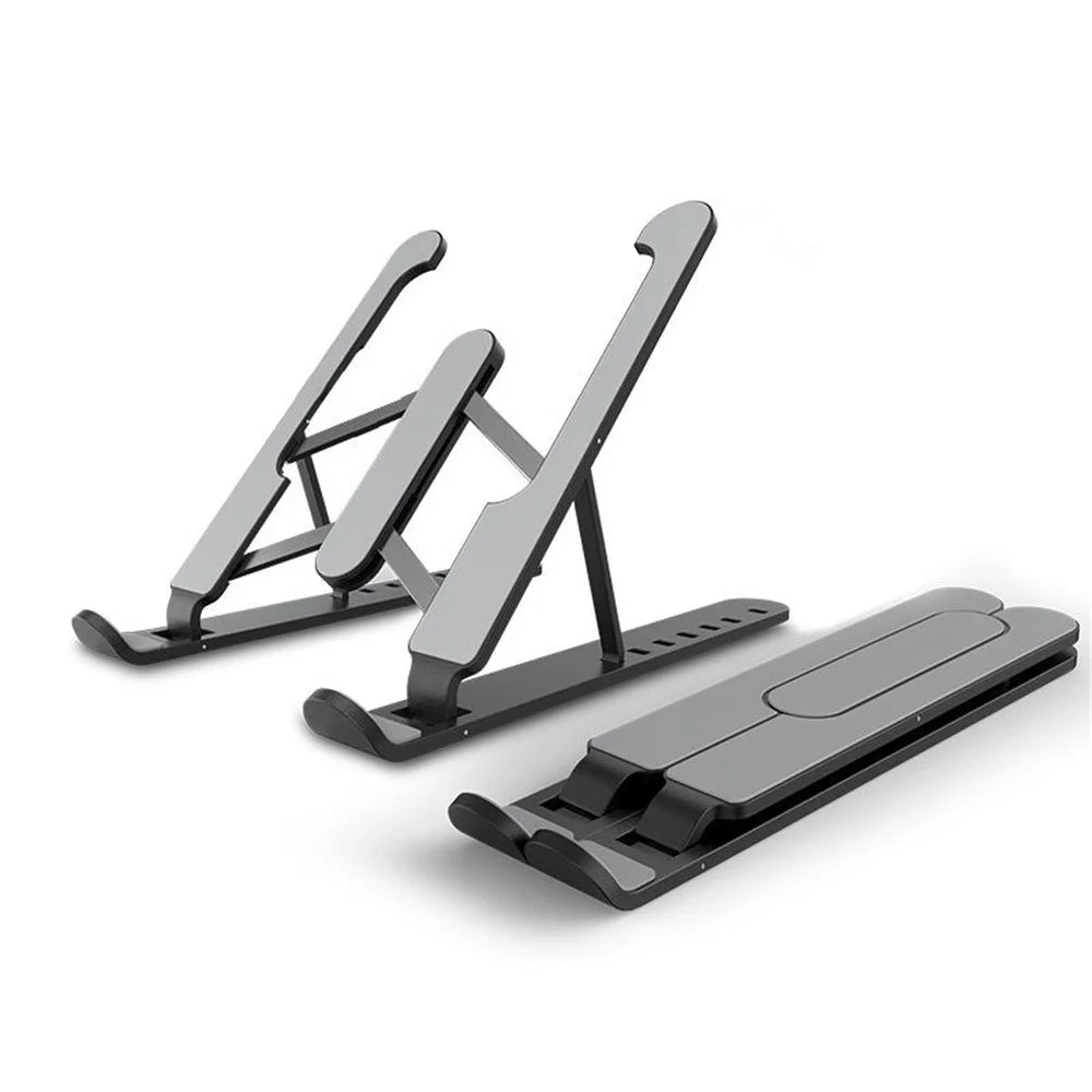 Foldable Laptop Stand Non-slip Desktop Notebook Holder Laptop Stand for Macbook Pro Air iPad Cooling Bracket - Black - 1