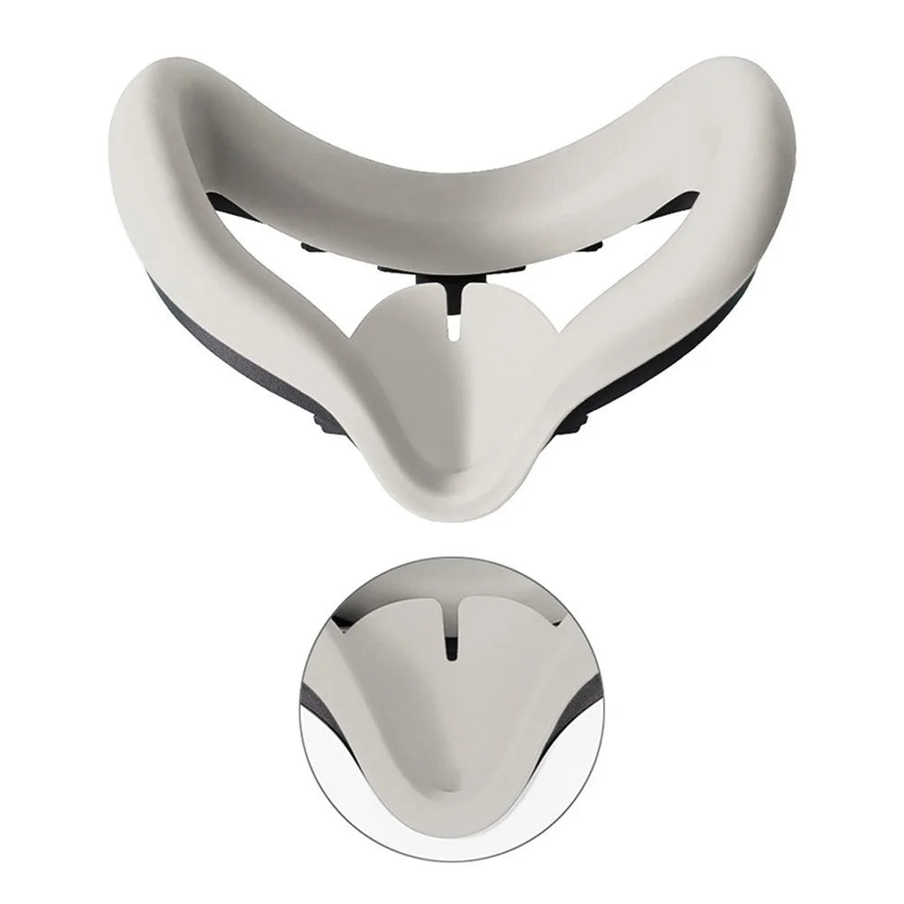For Oculus Quest 2 Sweatproof VR Face Soft Silicone Eye Cover Case - White - 1