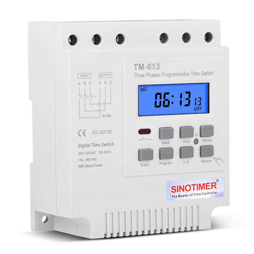 SINOTIMER TM613 AC 380V/16A Wire Countdown Timer Switch 7 Days 24 Hours for Bathroom Fans Heaters Lights - 2
