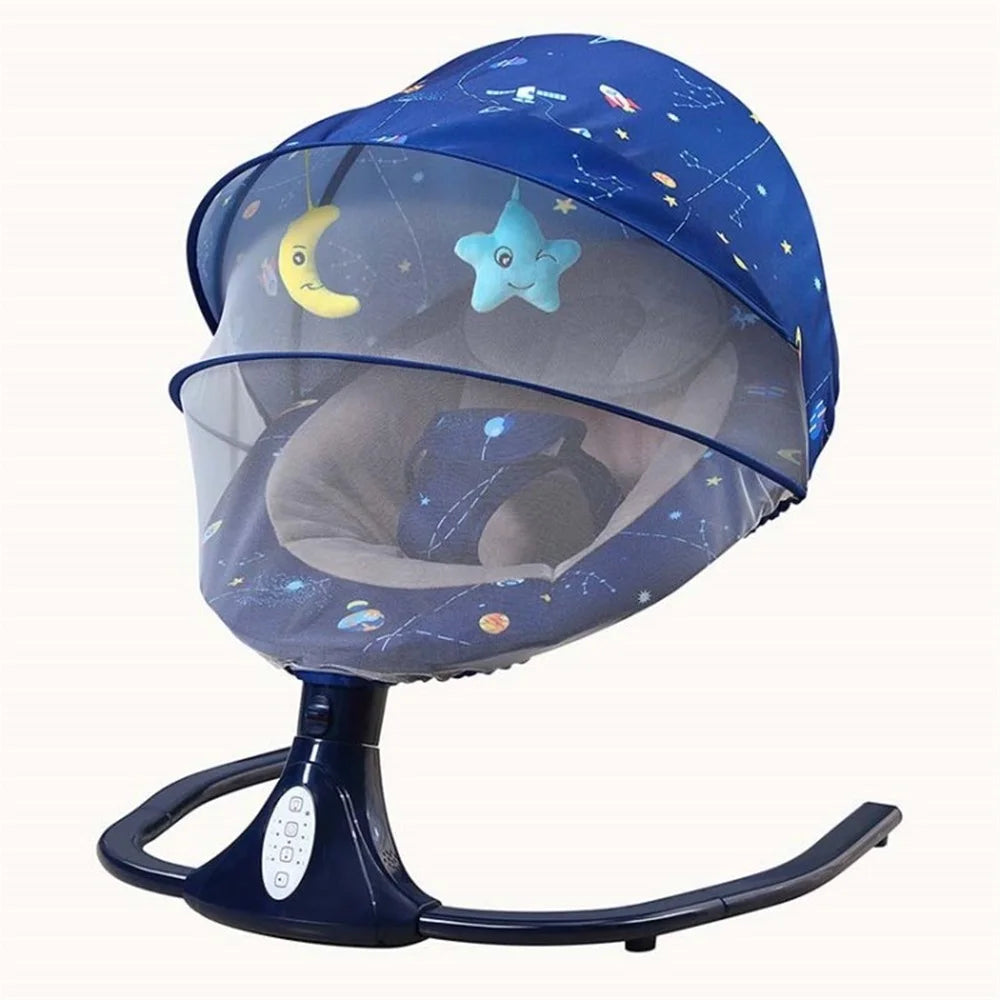 SANPLO S-Y608 Electric Baby Swing Remote Control Adjustable Infant Rocker Chair Cradle - Blue - 1