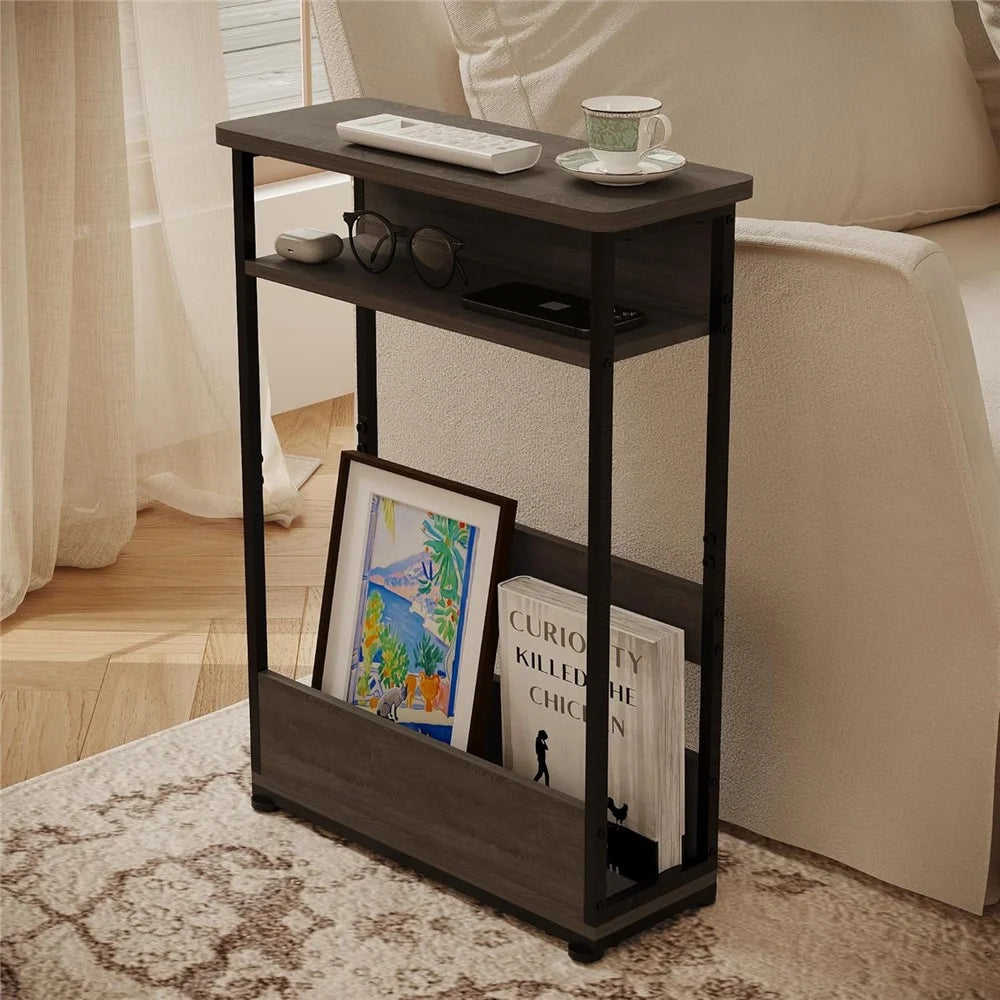 DULCII 3 Tier End Table Side Table Small Nightstand with Magazine Rack (MOQ: 300) - 7