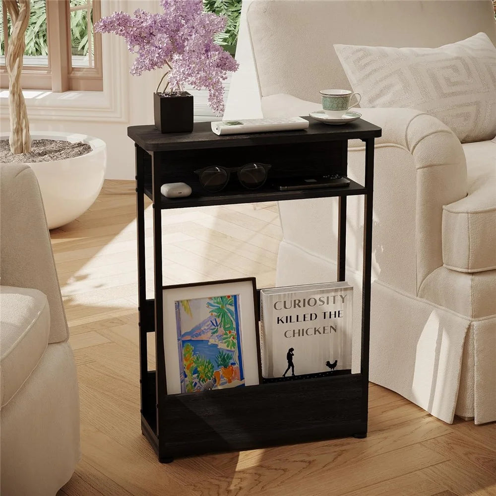 DULCII Small End Table with Magazine Holder Bedside Table for Living Room Bedroom (MOQ: 300) - 5