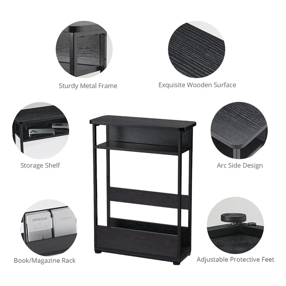 DULCII Small End Table with Magazine Holder Bedside Table for Living Room Bedroom (MOQ: 300) - 7