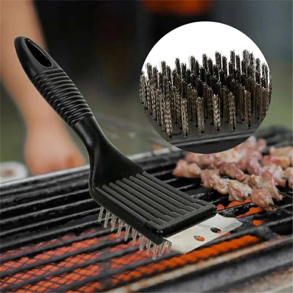 BBQ Grill Brass Wire Brush Stainless Steel Cleaning Brush with Comfortable Handle for Grill Cooking Grates - 2