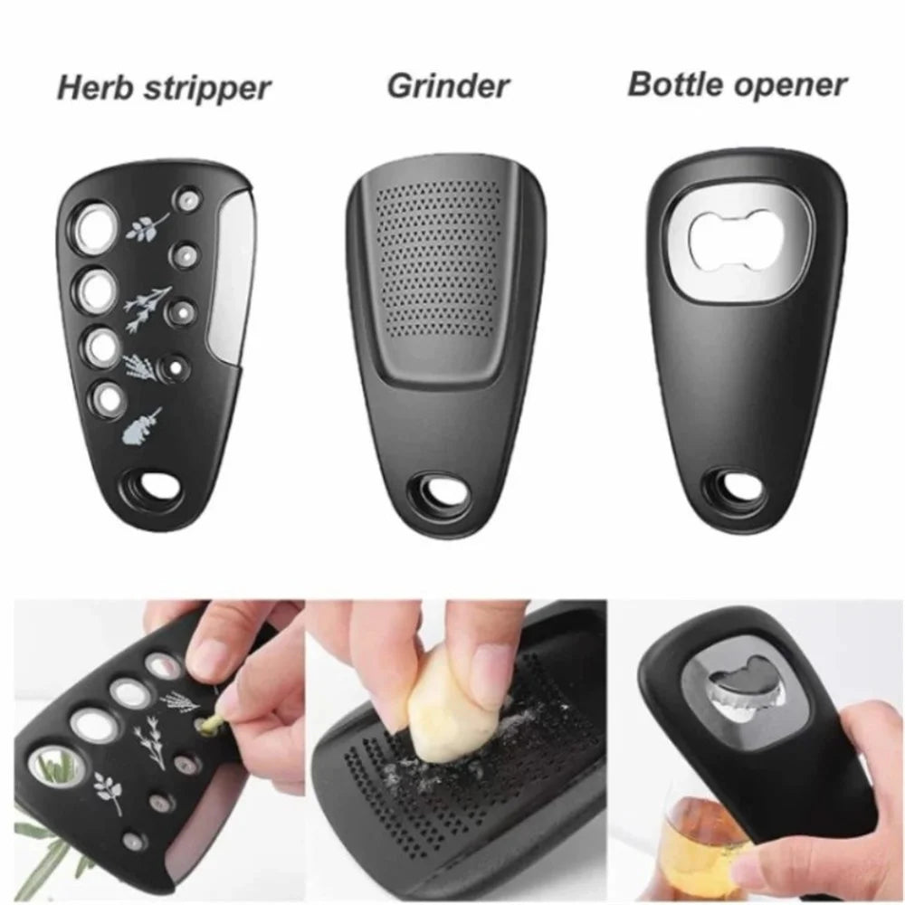 6-in-1 Roller Pizza Cutter Can Opener Garlic Masher Peeler Kitchen Gadget Set (BPA Free, No FDA) - 7