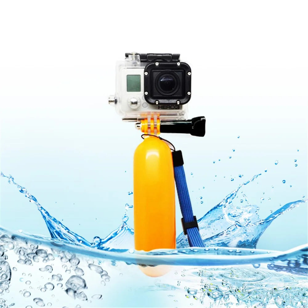 Floating Bobber Handy Grip with Wrist Strap and Thumb Screw for Gopro Hero 3+/3/2/1;Yellow - 1