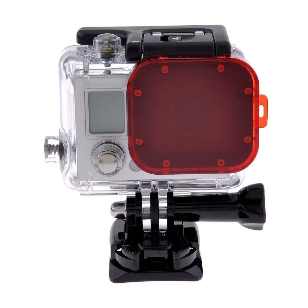 Red Snap-on Underwater Color Correction Dive Housing Filter for Gopro Hero 3 - 2