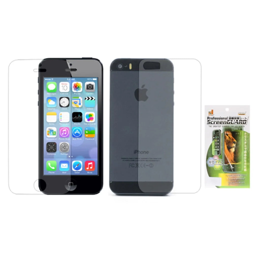 Clear Front & Back Screen Protective Film for iPhone 5S (with Package) - 1
