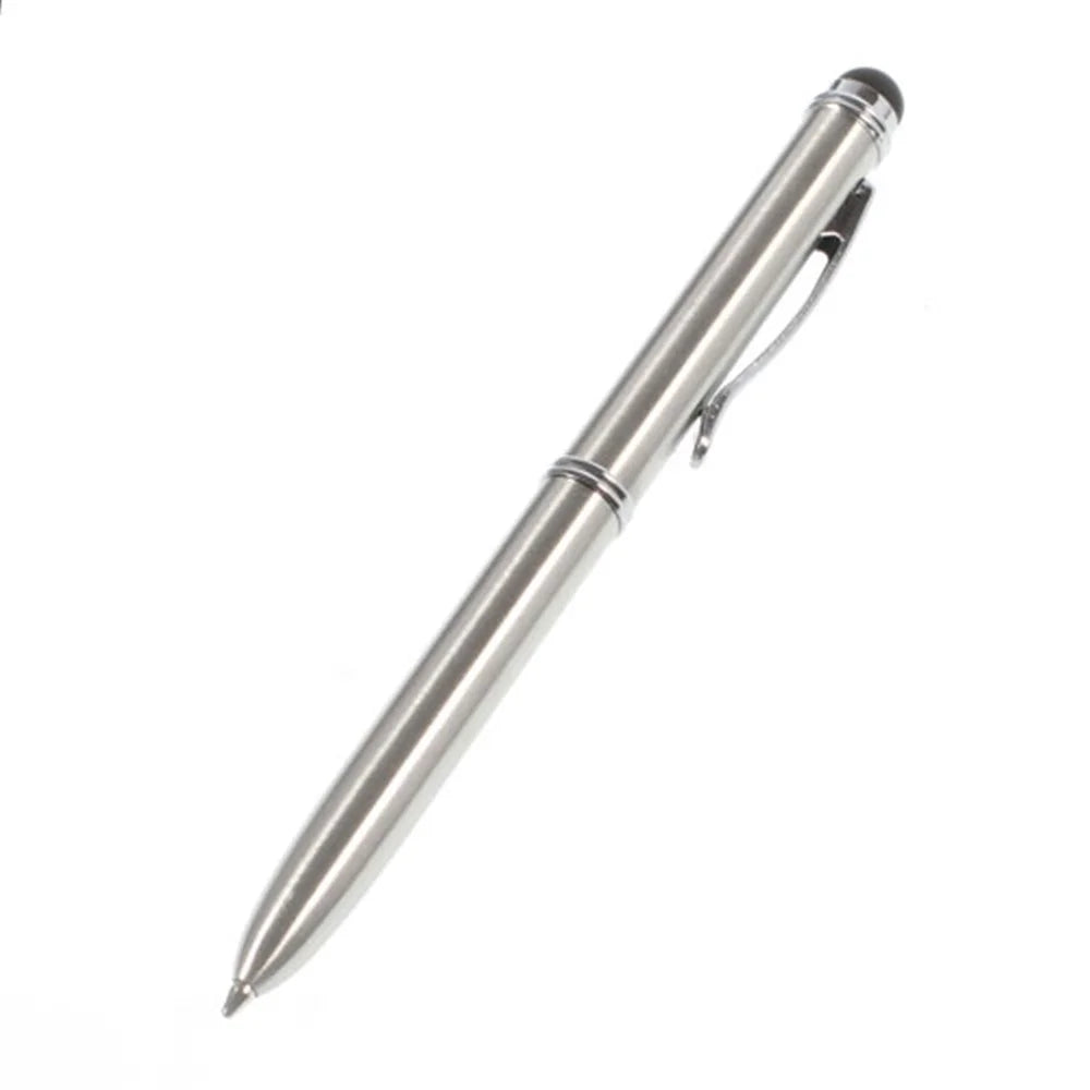 Two-color Ink Ballpoint & Stylus Pen for All Capacitive Touch Screen Devices - Silver Color - 2