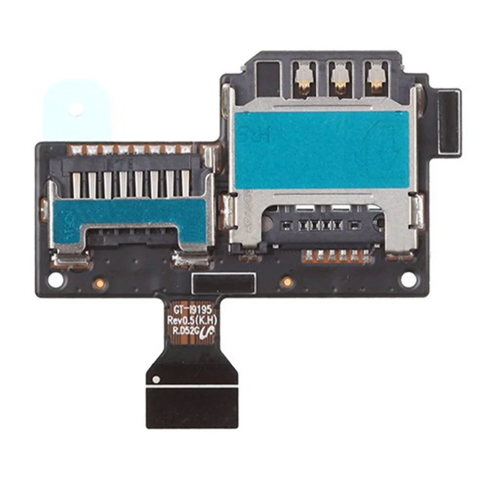 For Samsung Galaxy S4 Mini LTE i9195 SIM Card and SD Card Reader Holder Contact Flex Cable OEM - 1
