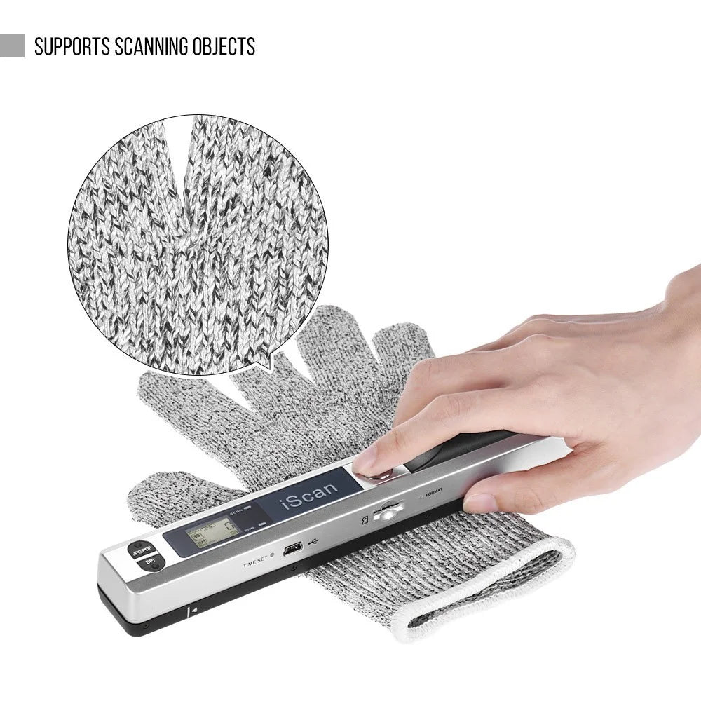 Portable Handheld A4 Documents Images HD Wireless Scanner Wand with LCD Display - Silver - 4
