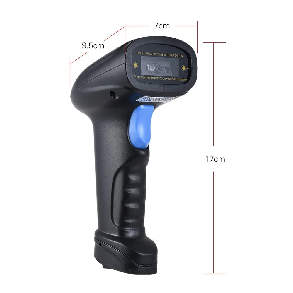 2.4G 1D / 2D / QR Barcode Scanner Bar Code Wireless Reader with USB Receiver - Black - 7
