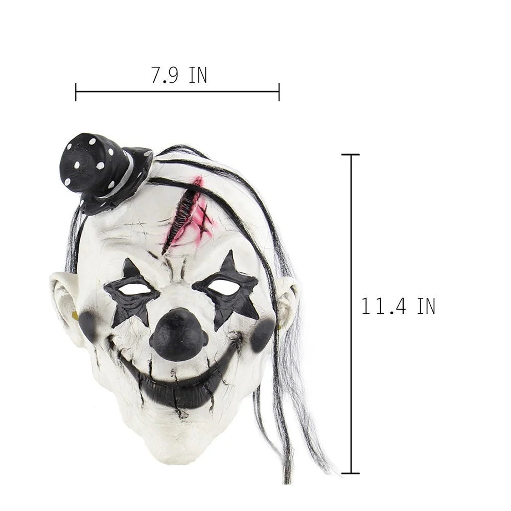 Full Head Creepy Clown Mask Made of Latex for Horror Effect - 4