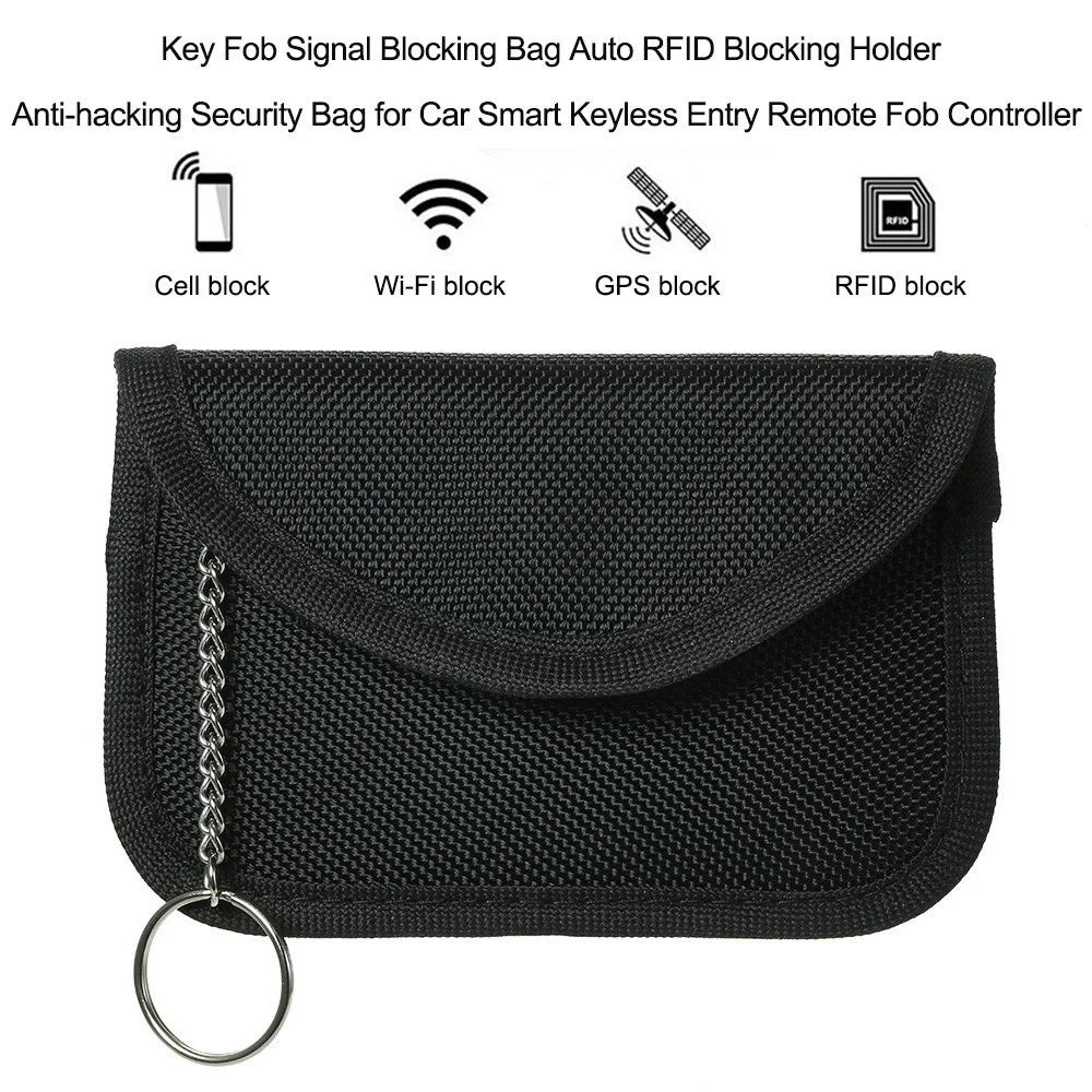 Key Fob Signal Blocking Bag Auto RFID Blocking Holder Anti-hacking Security Bag - 3