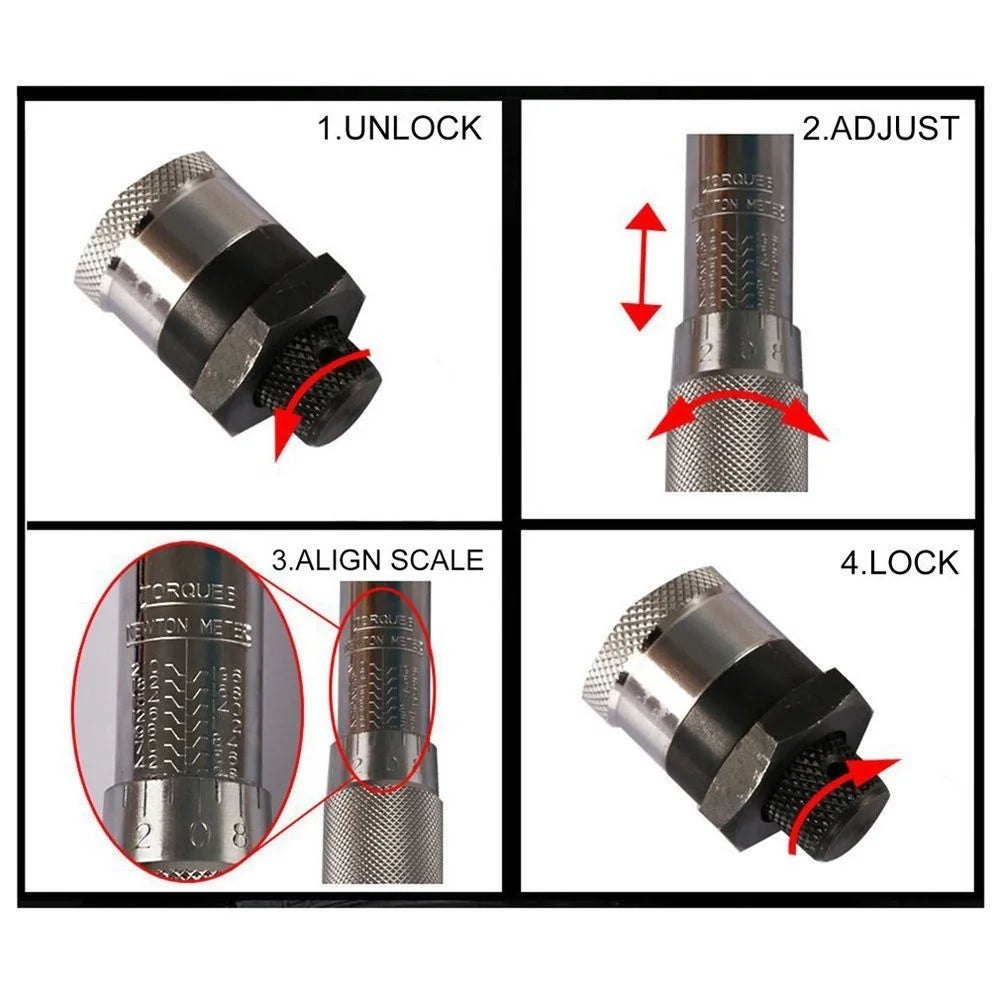 1/4-Inch DR 5-25Nm Drive Click Torque Wrench High Precision Adjustable Bike Torque Wrenches Car Repairing Tool Calibrated with Storage Case - 4