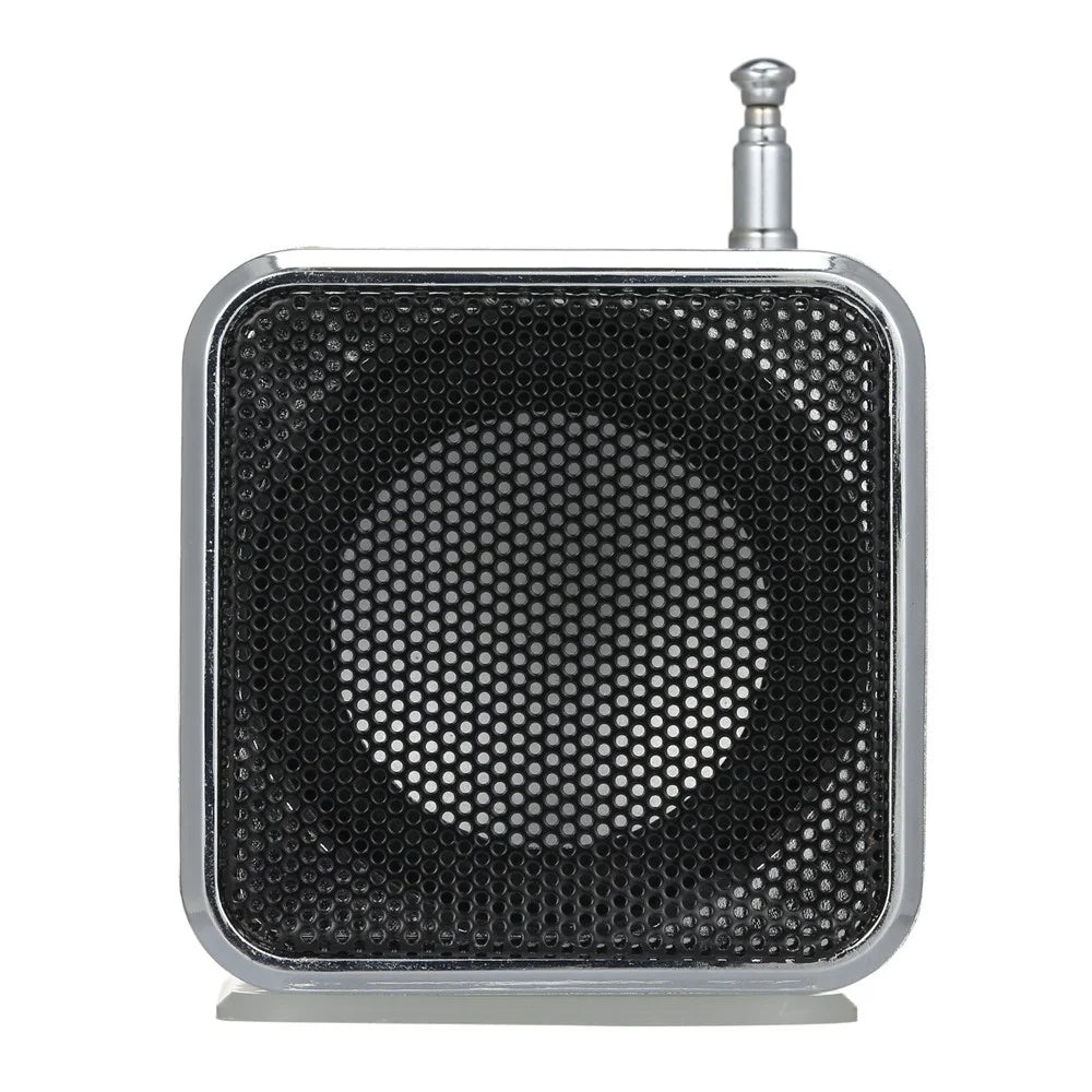 Portable 3.5mm Wired Mini Speaker MP3 Player FM Radio Music Amplifier Support TF Card U Disk - Black - 5
