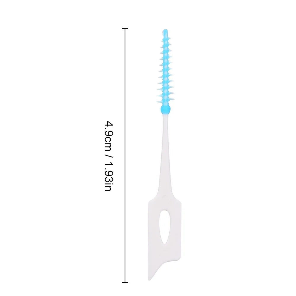 160Pcs/Set Soft Silicone Toothpick Double-ended Tooth Picks Dental Floss Interdental Brush Portable Teeth Stick Dental Hygiene Tools - Blue - 4
