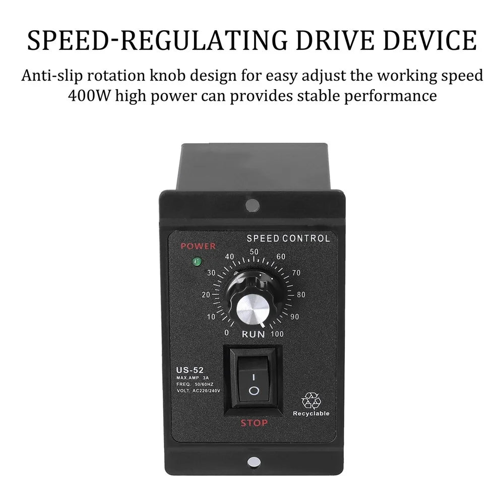 High Accuracy Anti-slip Rotation Knob Design Alternating Current Single-phase Asynchronous Motor Electronic Stepless Speed Regulation Speeds Controller - 2