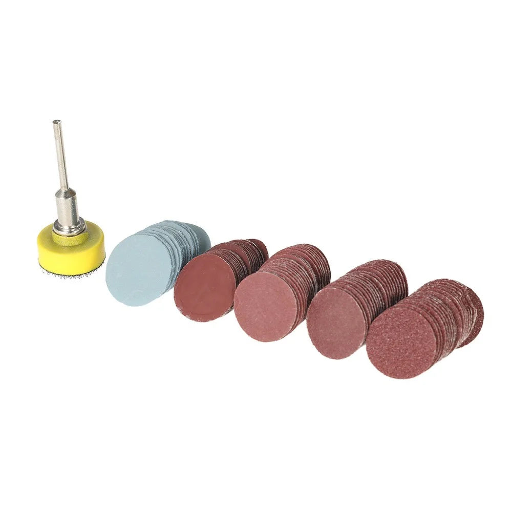 100Pcs 25mm 1 inch Sander Disc Sanding Disk for DIY grinding and polishing 100-3000 Grit Paper with 1 inch Abrasive Polish Pad Plate + 1/8 inch Shank Rotary Tool - 1