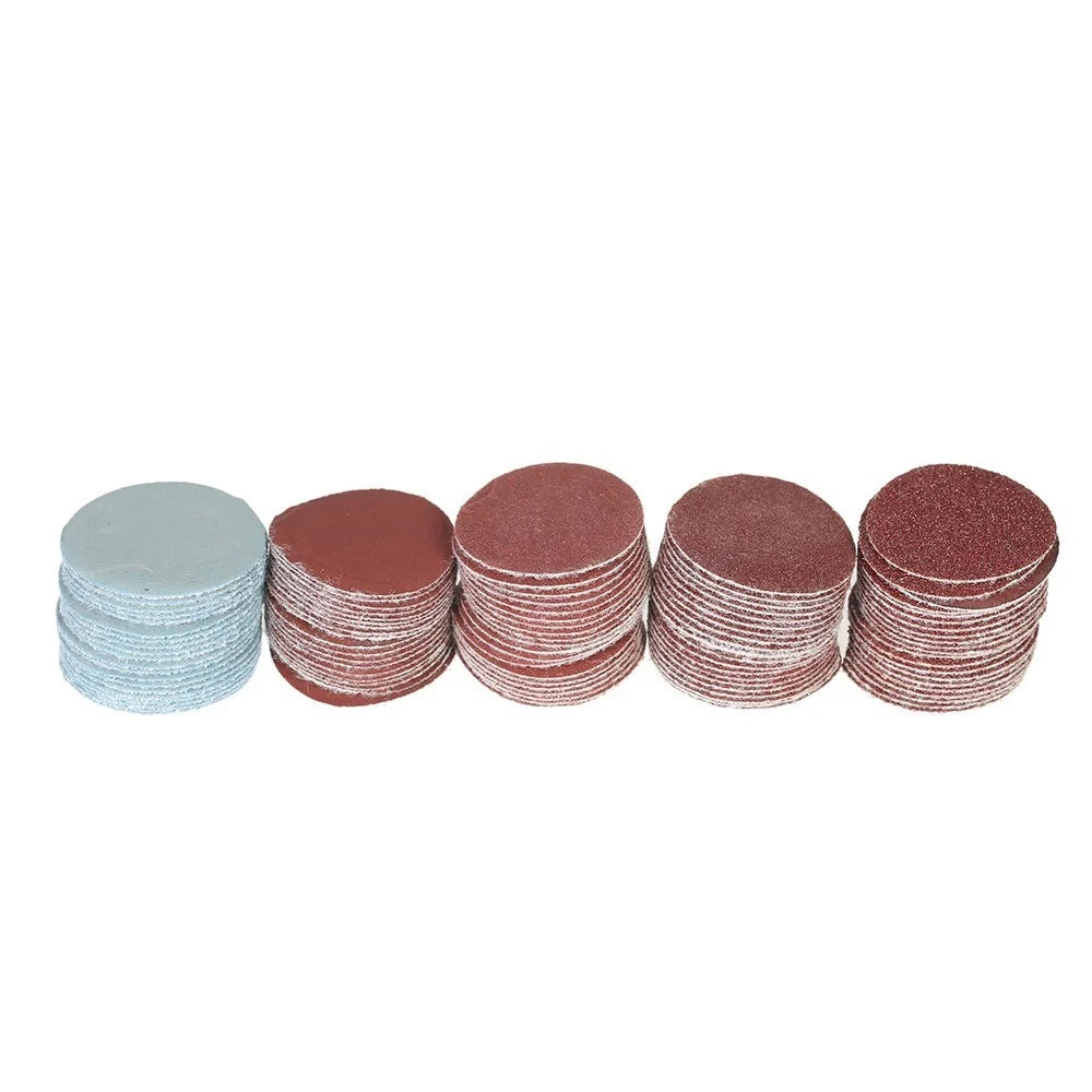 100Pcs 25mm 1 inch Sander Disc Sanding Disk for DIY grinding and polishing 100-3000 Grit Paper with 1 inch Abrasive Polish Pad Plate + 1/8 inch Shank Rotary Tool - 6