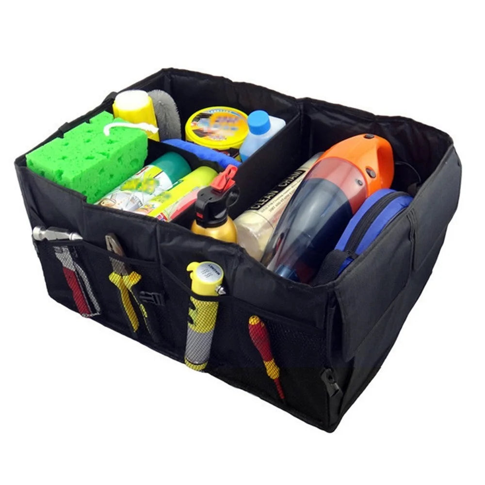 Foldable Portable Car Trunk Storage Bag Multi Compartments Large Capacity Oxford Cloth Storage Case Organizer for Camping Outing Traveling - 7