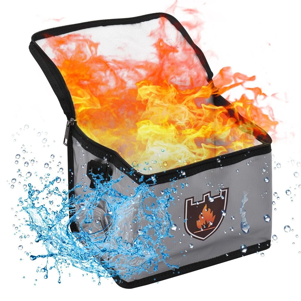Portable Fireproof Safe Bag Explosion-Proof Protective Lipo Battery Waterproof Bag with Zippers Handle Strap for Battery Storage and Charging - 2