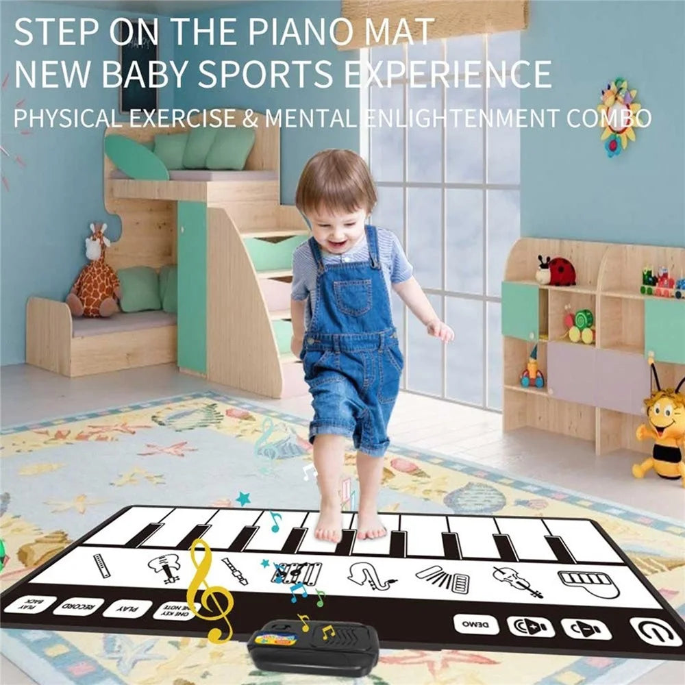 10 Keys Kids Waterproof Piano Music Mat Musical Keyboard Floor Playmat Children Baby Play Blanket Early Educational Toy - Style 1 - 2
