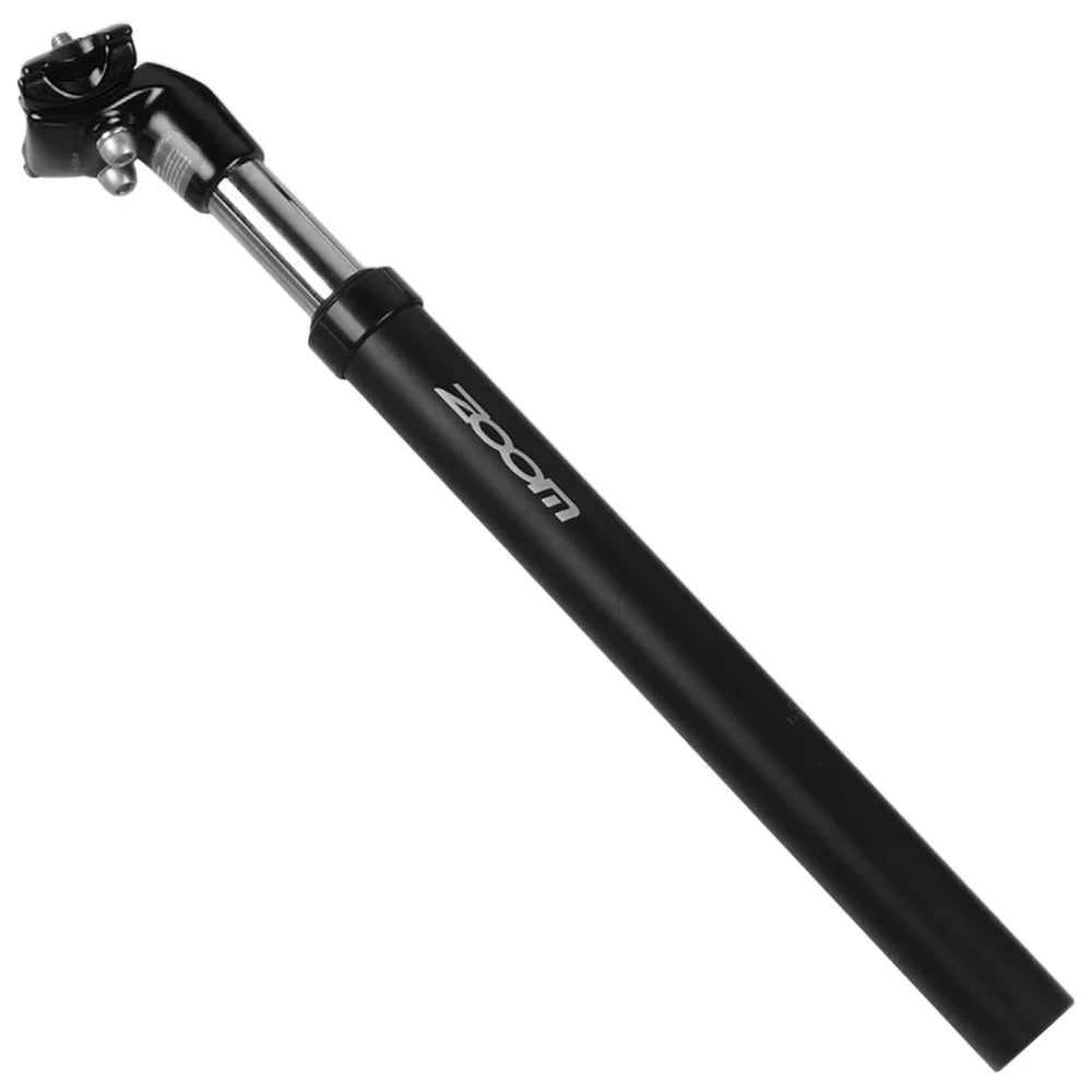 ZOOM Aluminum Alloy Bike Suspension Seatpost Mountain MTB Road Bike Fixed Gear Saddle Pole - Black/27.2x350mm - 1