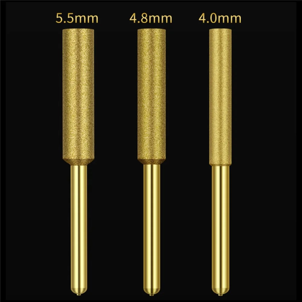 12Pcs Electric Chainsaw Titanium Plated Diamond Sharpener Polishing Grinding Tool Grinding Bits - 4mm - 4