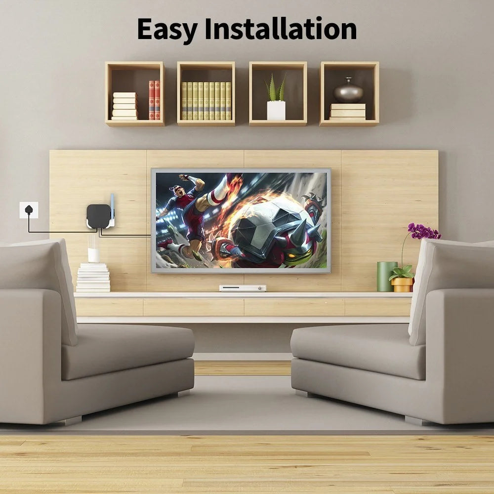 For Apple TV2/3/4/5/6 Wall-mounted Set-top Box Stand with Remote Control Protective Case - Black+Black - 6