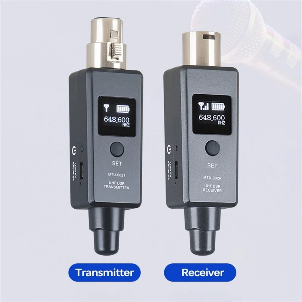 Microphone Wireless System Wireless Mic Adapter Transmitter Receiver Plug-on for Microphone Audio Mixer - 3