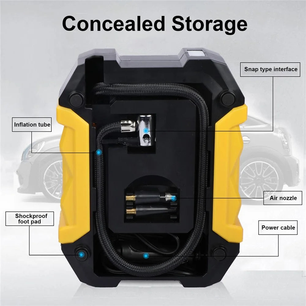 Portable Car 12V Air Pump Digital Display Strong Energy Quick Inflation Automatically Stop Tire Pressure Detection with Night Lamp - 7