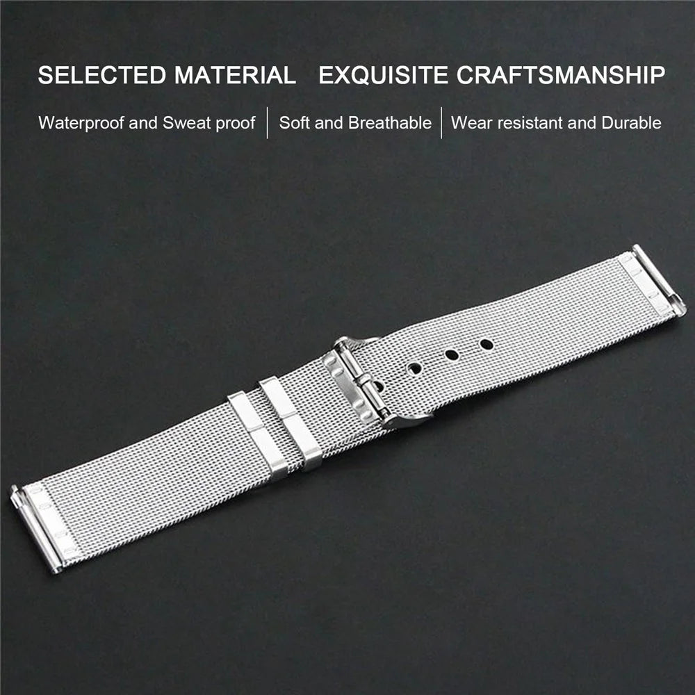 22mm Metal Stainless Steel Band Quick Release Mesh Bracelet Replacement Wristband Strap - Silver - 5