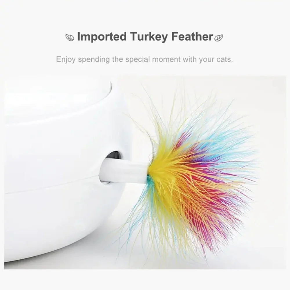 HOMERUN Smart Cat Toy Pet Toy Ambush Interactive Electronic Cat Toy with Rotating Feather/3 Playing Modes - 3