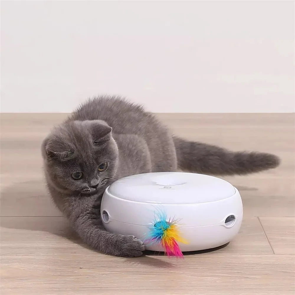HOMERUN Smart Cat Toy Pet Toy Ambush Interactive Electronic Cat Toy with Rotating Feather/3 Playing Modes - 4