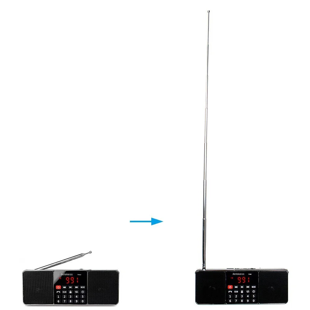 RETEKESS TR602 Portable FM / AM Radio Multiband Digital Radio Receiver Bluetooth-compatible Speakers MP3 Player Earphone Output AUX IN Support TF Card U-Drive Reading - 6