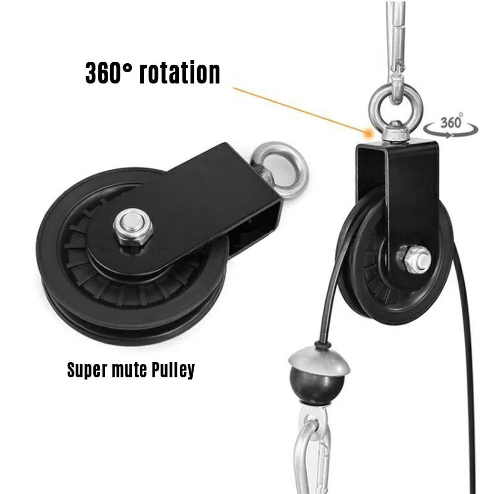 Pulley System Gym Upgraded DIY Fitness Pulley Cable Machine Attachment Loading Pin for Biceps Curl Forearm Triceps Exercise Home Workout Equipment - Type 1 - 2