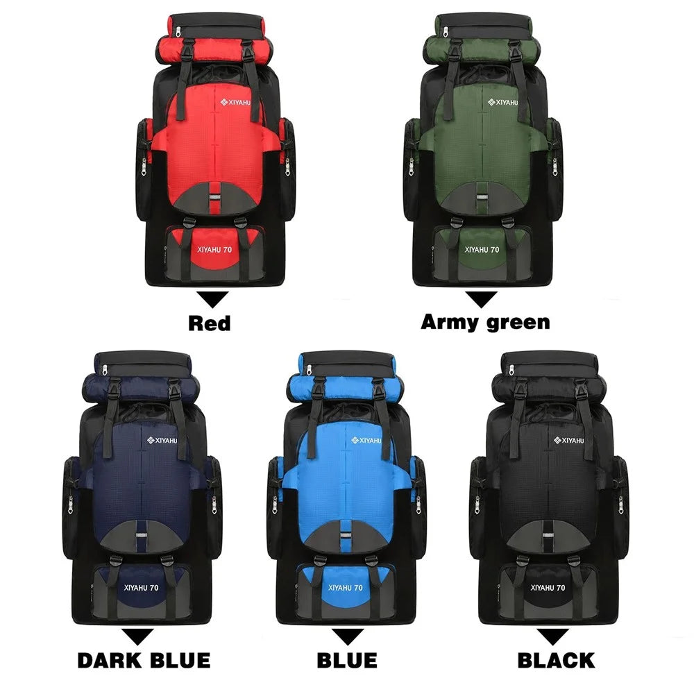 XIYAHU 70L Large Capacity Sports Backpack Waterproof Bag Rucksack for Outdoor Climbing Hiking - Army Green - 2
