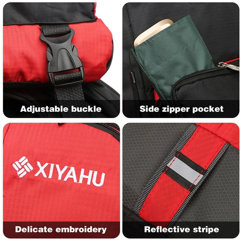 XIYAHU 70L Large Capacity Sports Backpack Waterproof Bag Rucksack for Outdoor Climbing Hiking - Army Green - 4