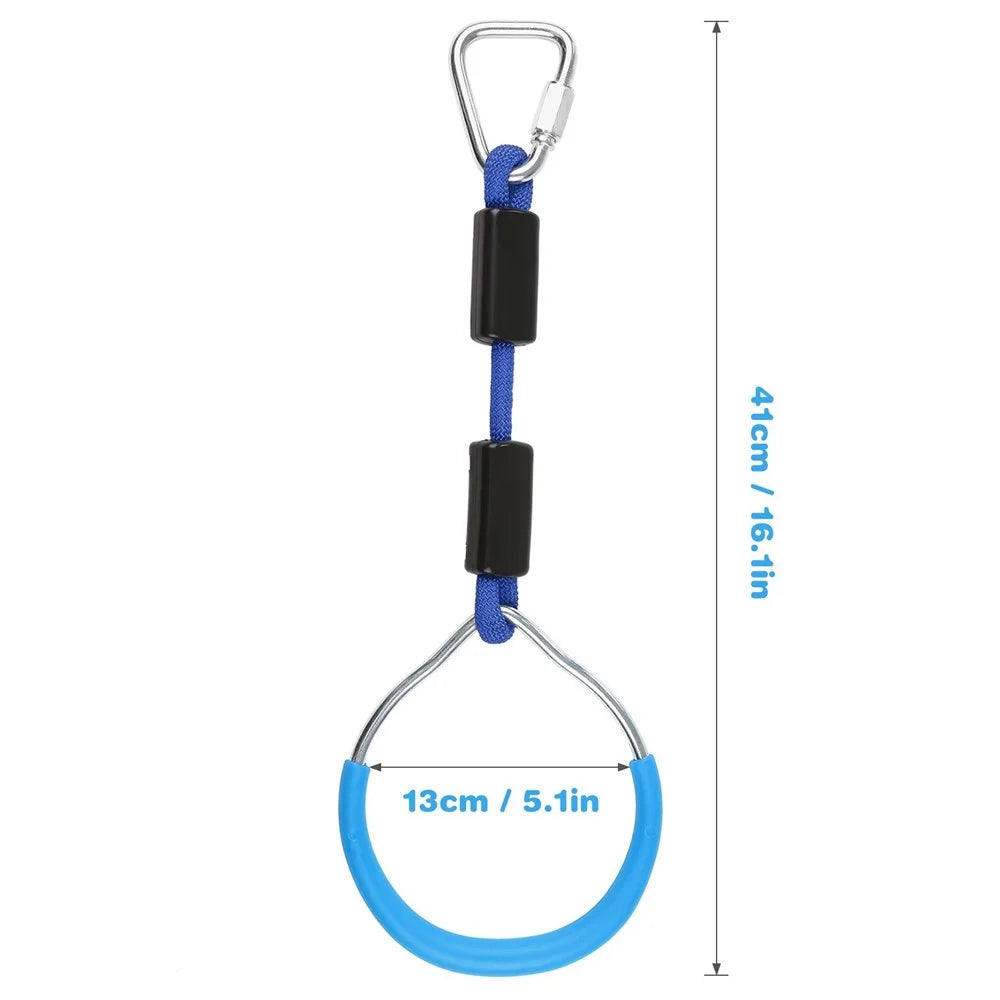 4Pcs Gymnastic Rings Exercise Hoops Obstacle Courses Gym Rings Swing Bar Athletic Dip Rings Strength Workout Training Pull Ups - 2