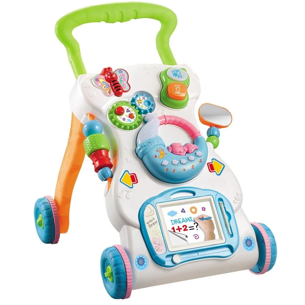 Multifunctional Toddler Trolley Sit-to-Stand Baby Learning Walk Music Toy with Adjustable Height - 2